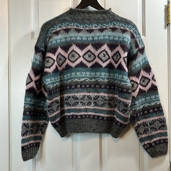Vtg Christopher & Banks Hand Embroidered Mohair Wool Blend Sweater - Size Med - Picture 6 of 9